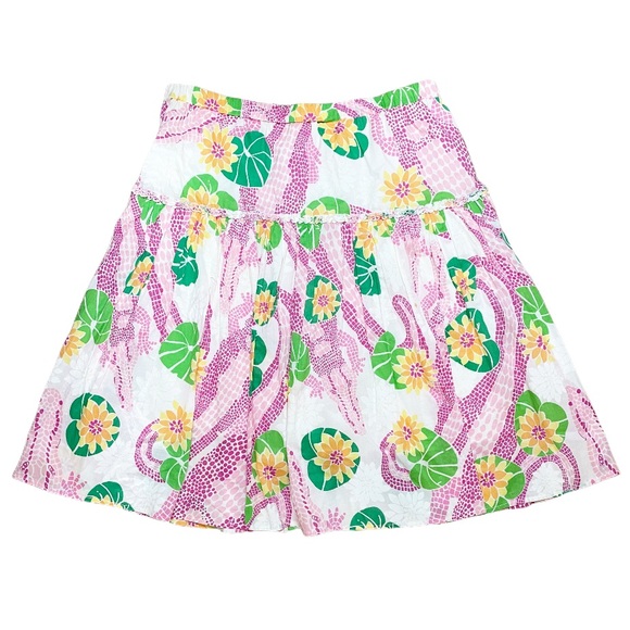 LILLY PULITZER alligator tiered circle skirt M - Picture 1 of 10